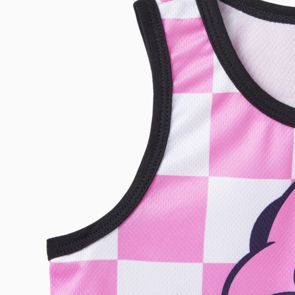 Disney Minnie 2pcs Girl Checkmate Grid pattern Sporty Vest and Leggings Set - Picture 3 of 11